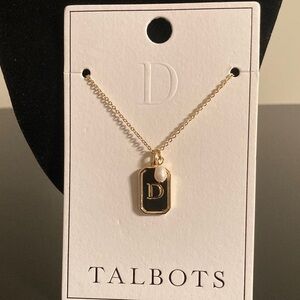 Talbots “D” Gold Initial Pendant Necklace
